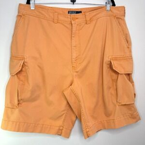 Vintage Polo Ralph Lauren Cargo Shorts Size 40 Orange Cotton‎ Chino Pockets